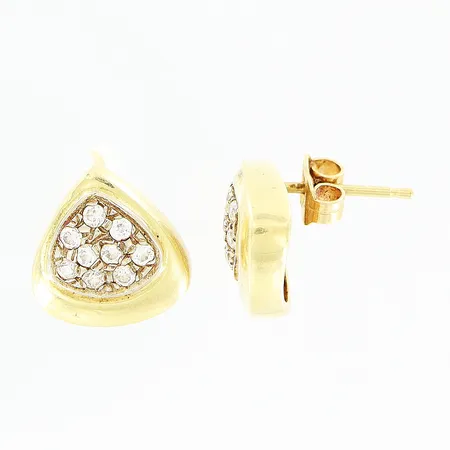 Ett par örhängen, stenar, 12x12mm, 14K. Vikt: 4,4 g