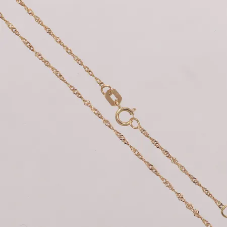 Kedja Singapore, längd 42,5-45,5cm, bredd 1,2mm, GHA, 18K  Vikt: 1,3 g