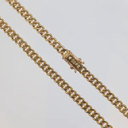 Kedja Pansar, 50cm, bredd 5mm, LR, (Lars Rosengren Guldsmedsverkstad, Stockholm 1988),18K Vikt: 33,8 g