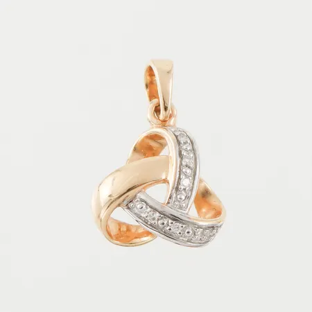 Hänge med små diamanter, Guldfynd AB, höjd med ögla 17 mm, 18k.OBS! Skickas tidigast 4/8 pga. semesterstängt. Vikt: 1,4 g