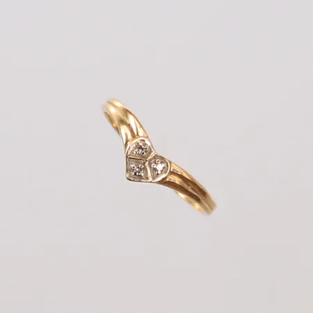 Ring med vita stenar, skev skena, sliten, 9K, 0,8g Vikt: 0,8 g