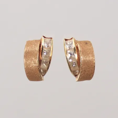 Örhängen, 10 mm, rödguld/vitguld, 14K Vikt: 1,4 g