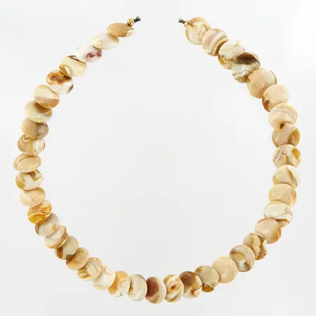 Collier med polerade stenar, bredd 16mm, 46cm, dobbar, passar till Ole lynggaard-lås, lås ingår ej