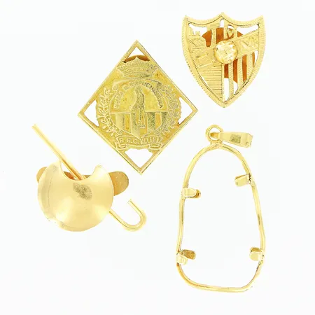 Diverse guld, defekter, 18K. Vikt: 7,6 g