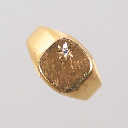 Klackring med vit sten, stl 20, bredd 2-11mm, 18K Vikt: 3,6 g