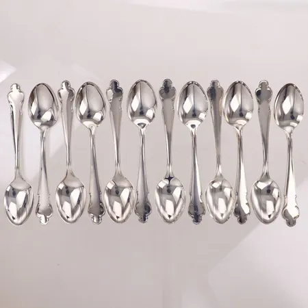 12 Skedar, modell Disa, längd 10cm, silver 830/1000 Vikt: 125 g
