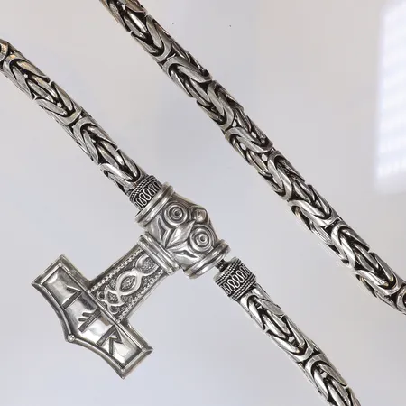 Kedja kejsar med hänge, 67cm bredd 10-65mm, silver 925/1000  Vikt: 391,8 g