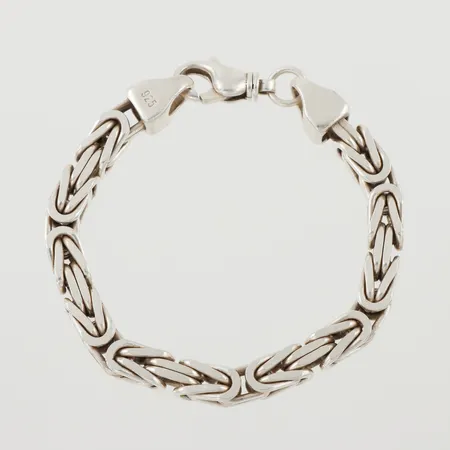 Armband Kejsarlänk, längd ca 24 cm, bredd 8 mm, silver 925/1000.OBS! Skickas tidigast 4/8 pga. semesterstängt. Vikt: 840 g