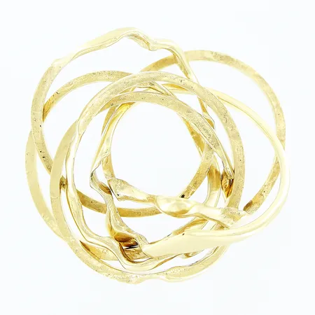 Pusselring, stl 19¾, bredd 4,5-13mm, skevheter, 14K. Vikt: 10,6 g
