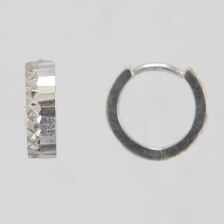 Örhängen, Ø12mm, huggies, bredd:3,5mm, vitguld, 18K.   Vikt: 1,9 g