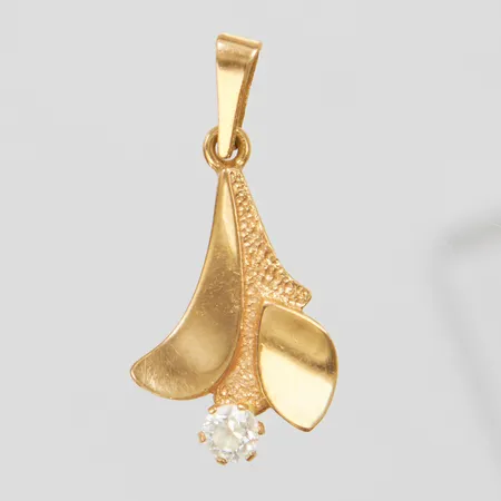 Hänge, vit sten, 22,2x10,6mm, 18K Vikt: 0,8 g