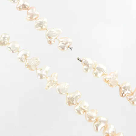 Collier med odlade pärlor ca Ø11-18mm, 45cm, dobbar, passar till Ole lynggaard-lås, lås ingår ej