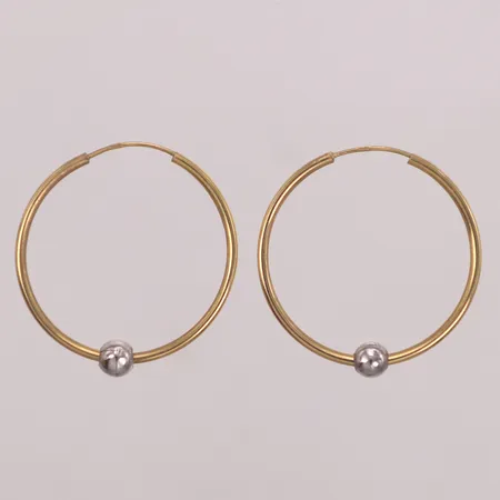 Ett par örhängen, Ø25mm, bredd 1,3-4mm, tvåfärgade, 18K  Vikt: 1,1 g