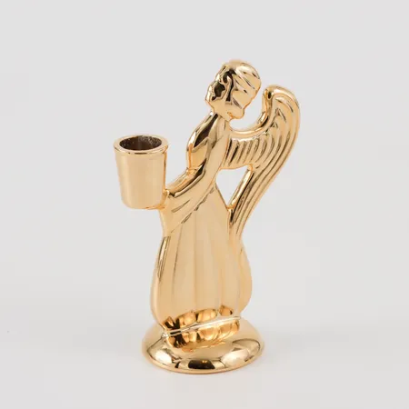 Ljusstake Mässing, Skultunas "Guardian Angel", design Carl-Einar Borgström, höjd 9 cm.OBS! Skickas tidigast 4/8 pga. semesterstängt.  Vikt: 0 g Skickas med paket.