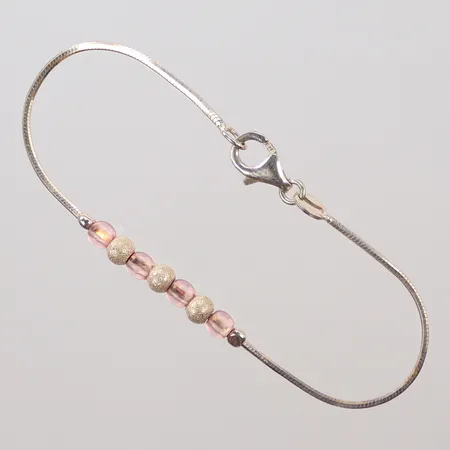 Armband med kulor, längd 16cm, bredd 1-4mm, silver, 925/1000, bruttovikt 3,8g Vikt: 3,8 g