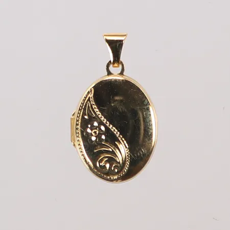 Medaljong, 25x12mm, 18K  Vikt: 1,4 g