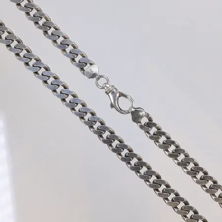 Kedja pansar, 50cm, bredd 9mm, Silver 925/1000 Vikt: 71,5 g