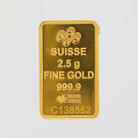 Guldtacka, PAMP Suisse, 2,5g, serienr: C138552, Lady Fortuna, borrhål, finhalt 999,9/1000