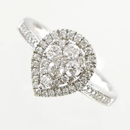 Ring med diamanter 0,64ctv, GHA, stl 17½, bredd framtill   Vikt: 4,1 g