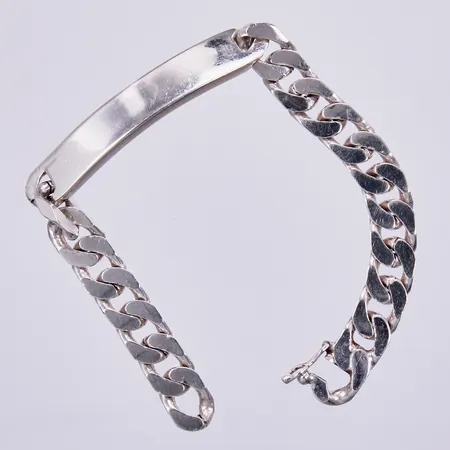 Armband Pansar med Bricka, längd ca 17,5cm, bredd ca 9mm, GHA, silver 925/1000 Vikt: 28,7 g
