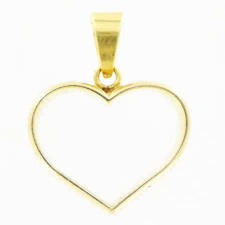 Hänge, hjärta, omgjord vigselring, 31x24mm, gravyr, 14K. Vikt: 11,4 g