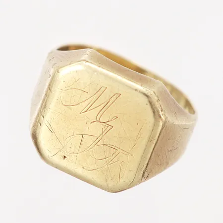 Klackring, stl 19, bredd: 4,5-15mm, monogramgravyr, skev skena, 8K Vikt: 4,5 g