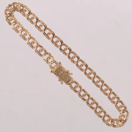 Armband Bismarck, längd 19,5cm, bredd 6mm, GHA, 18K Vikt: 9,7 g