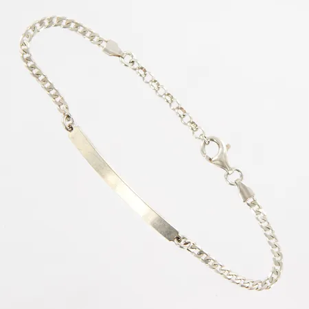 Armband Pansar med ograverad namnbricka, 16,5-19cm, bredd: 2,8-4mm, silver 925/1000 Vikt: 4,4 g