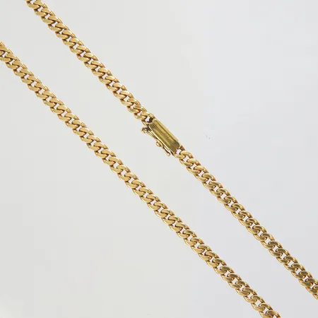 Kedja, pansarlänk, längd: 51,1cm, bredd: 4,3mm, missfärgningar vid kistlås, 18K Vikt: 38,1 g