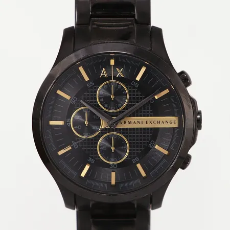 Herrur Armani Exchange serien Hampton, refernsnr: AX2164, Ø46mm, quartz, svart stål, länkens innermått 19cm, bredd:22mm, mineralglas, etui