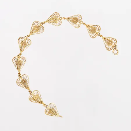 Armband med filigranarbete, 18cm, bredd: 20mm, 18K Vikt: 8 g