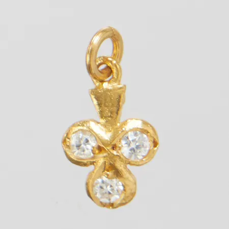 Berlock, vita stenar, 12,3x6,1mm, 18K Vikt: 0,3 g
