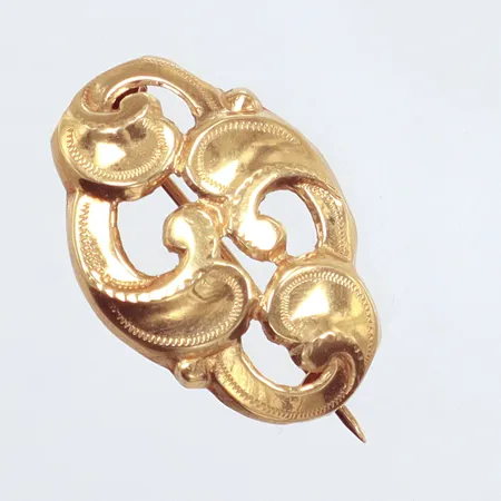 Brosch, längd 25,0mm, bredd 18,5 18K Vikt: 2,1 g