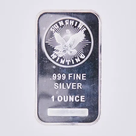 Tacka Sunshine Minting 1 Ounce, silver 999/1000  Vikt: 31,2 g