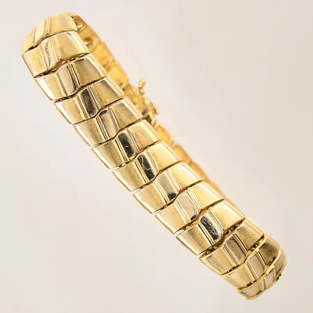 Armband, halvstelt, längd: 19cm, bredd: 14,3mm, 18K  Vikt: 31,3 g
