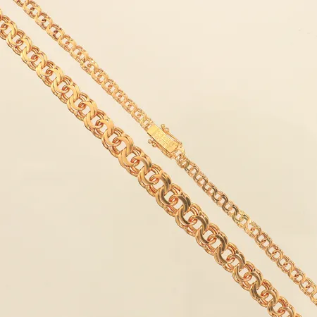 Collier doserad Bismarck, längd 52cm, bredd 3,9-8,9mm, Jo-Ans Guld Johansson & Andersson, år 1965, 18K  Vikt: 32 g