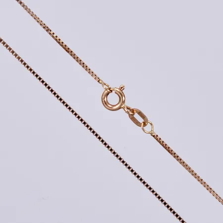 Kedja Venezeia, GHA, längd: ca 50cm, bredd: ca 1mm, 18K  Vikt: 2,7 g