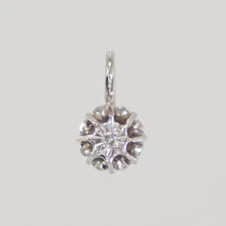 Hänge med åttkantslipad diamant 1x0,005ct, längd inklusive ögla 10mm, bredd 5mm, vitguld, 18K Vikt: 0,6 g