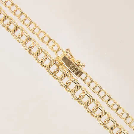 Collier doserad Bismarck, längd: 42,5cm, bredd: 3mm, GHA, 18K  Vikt: 8 g