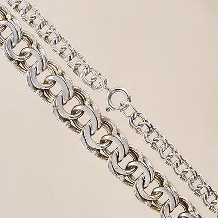 Collier doserad Bismarck, längd: 45cm, bredd: 5,1-10mm, silver 925/1000 Vikt: 26,7 g