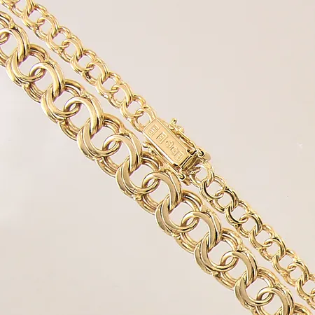 Collier doserad Bismarck, längd: 46cm, bredd: 4,8-8,6mm, 18K  Vikt: 25,2 g