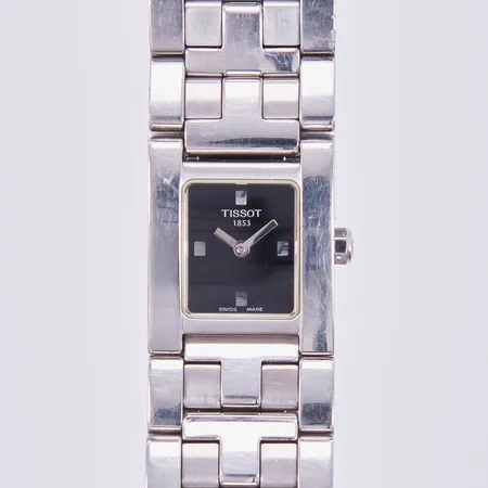 Damur Tissot, stål, quartz, 21mm, ref: L840K, stållänk, dubbelviklås, repigt länk, behov av batteribyte, inga tillbehör