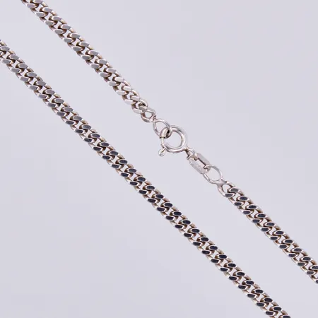 Halskedja Pansar, längd ca 45,5cm, bredd ca 3mm, silver 830/1000 Vikt: 13,2 g