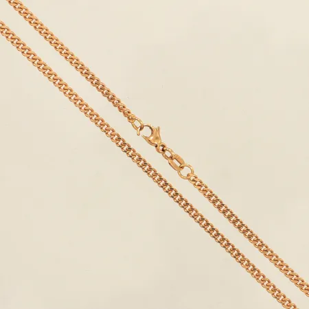 Kedja Pansar, längd 57,5cm, bredd 2,4mm, skadat lås, 18K  Vikt: 13,2 g