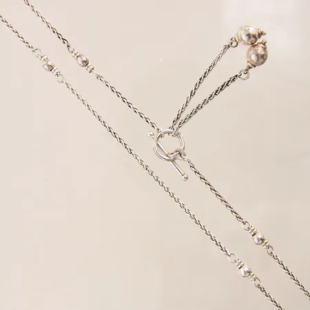 Collier med integrerade kulor, längd: 42cm, bredd: 2,3-8,2mm, silver 925/1000 Vikt: 14,4 g