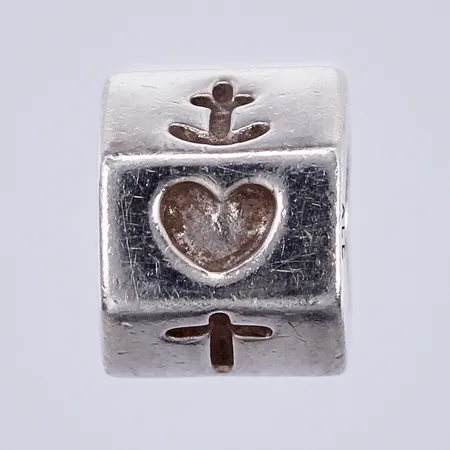 Berlock Pandora Tro,Hopp & kärlek, Ø 7mm, bredd: ca 6mm, silver 925/1000 Vikt: 2 g