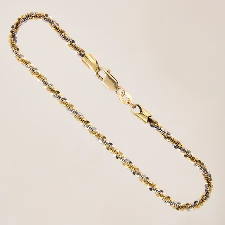 Armband, tvåfärgad, längd: 18,5cm, bredd: 2,2mm, 18K  Vikt: 5,6 g