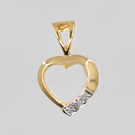 Hänge, hjärta med diamanter ca 0,015ctv, stl 16x10mm, 18K Vikt: 0,8 g