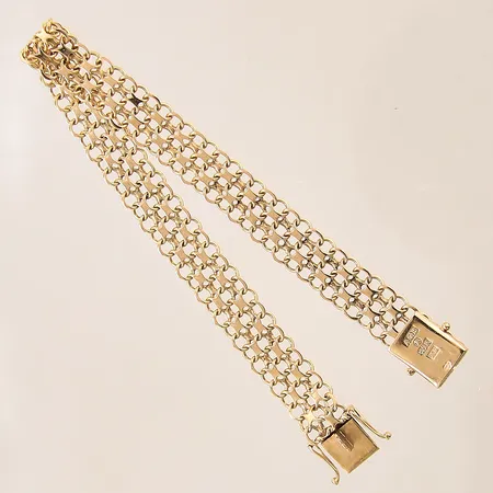 Armband X-länk, längd: 19cm, bredd: 9,2mm, 18K  Vikt: 13 g