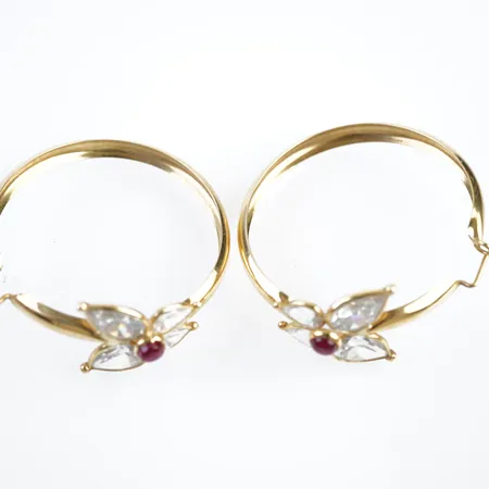 Örhängen m stenar, Ø38mm, 18k Vikt: 9,6 g